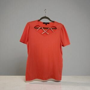 Rhinestone Embellished Louise Paris Coral Top. Size medium.